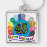 Happy 45th Birthday Balloon Arch Key Chain