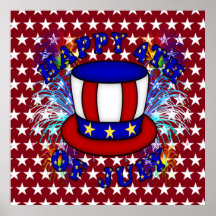 Happy 4th July Crackers Print