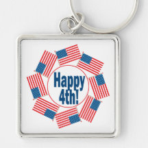 Happy 4th key chain