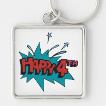 Happy 4th keychain
