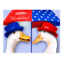 Happy 4th of July Birthday. Customizable Postcards