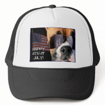 Happy 4th of July Boxer baseball bap Trucker Hats