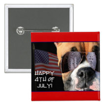 Happy 4th of July Boxer button