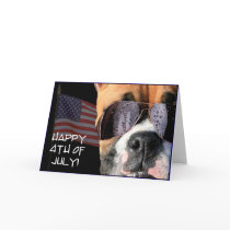 Happy 4th of July Boxer greeting card