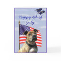 Happy 4th of July Patriotic pitbull greeting card