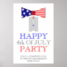 Happy 4th Of July USA Bow Tie Poster