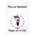 Happy 4th of July Vintage Art Invitation Template