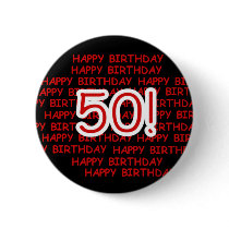 Happy 50th Birthday Buttons