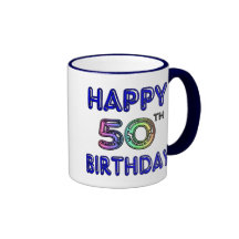 Happy 50th Birthday Coffee Cup and Travel Mugs