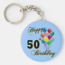 Happy 50th Birthday Gifts and Birthday Apparel Key Chain