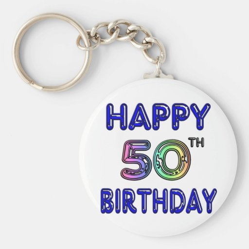 Happy 50th Birthday Gifts and Birthday Apparel Keychains