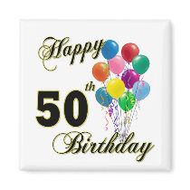 Happy 50th Birthday Gifts and Birthday Apparel Refrigerator Magnet
