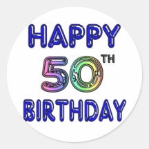 Happy 50th Birthday Gifts and Birthday Apparel Stickers