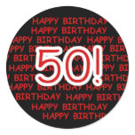 Happy 50th Birthday Stickers