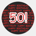 Happy 50th Birthday Stickers