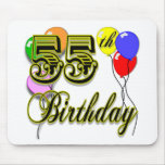 Happy 55th Birthday Celebration Mouse Mat