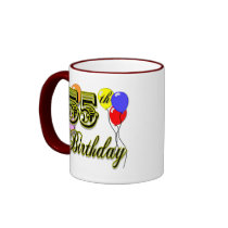 Happy 55th Birthday Celebration Mugs
