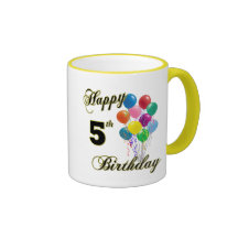 Happy 5th Birthday Coffee Mugs and Cups