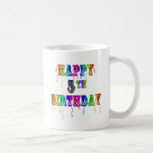 Happy 5th Birthday Gifts - Circus Font Coffee Mugs