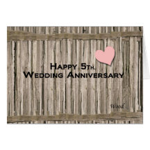 Happy 5th. Wedding Anniversary Card
