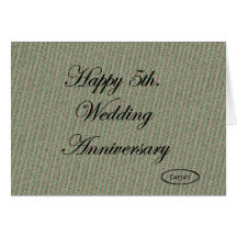 Happy 5th. Wedding Anniversary Greeting Cards