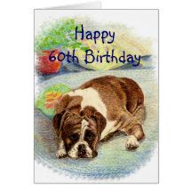 Happy 60th Birthday  Get Excited Humour Boxer Dog Card