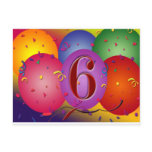 Happy 6th Birthday Balloons! postcards