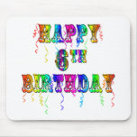 Happy 6th Birthday Circus Font mousepads