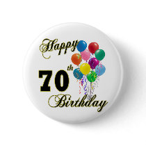 Happy 70th Birthday Gifts and Birthday Apparel Pins