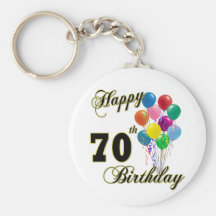 Happy 70th Birthday Gifts and Birthday Apparel Keychains