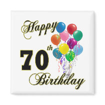 Happy 70th Birthday Gifts and Birthday Apparel Refrigerator Magnets