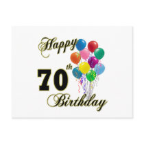 Happy 70th Birthday Gifts and Birthday Apparel Postcards