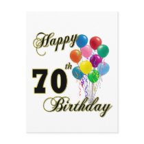 Happy 70th Birthday Gifts and Birthday Apparel Post Card
