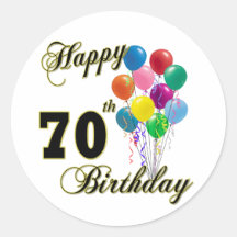 Happy 70th Birthday Gifts and Birthday Apparel Stickers