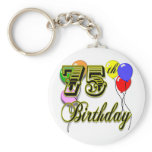 Happy 75th Birthday Celebration Keychain