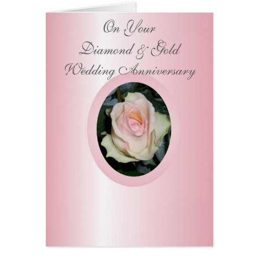 Happy 75th Wedding Anniversary Card Pink Rose | Zazzle