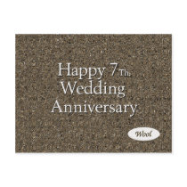 Happy 7th. Wedding Anniversary Wool Post Card