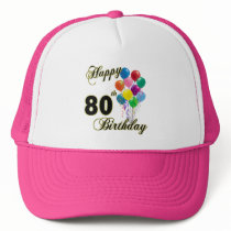 Happy 80th Birthday Gifts and Birthday Apparel Hat