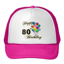 Happy 80th Birthday Gifts and Birthday Apparel Hat