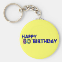Happy 80th Birthday Gifts and Birthday Apparel Keychains