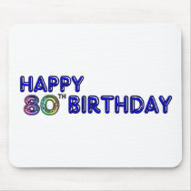 Happy 80th Birthday Gifts and Birthday Apparel Mousemats
