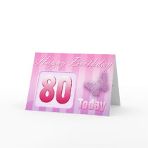 Happy 80th Birthday Grand Mother Great-Aunt Mom Greeting Card