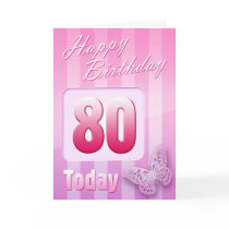 Happy 80th Birthday Grand Mother Great-Aunt Mum Greeting Card