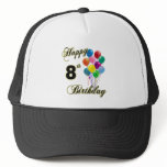 Happy 8th Birthday Caps and Baseball Hats