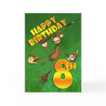 Happy 8th Birthday Monkey Banana cards