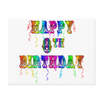 Happy 8th Birthday Shirts, Birthday Mugs and more Postcard