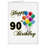 Happy 90th Birthday Gifts and Birthday Apparel Greeting Cards