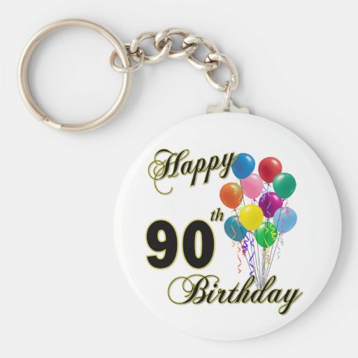 Happy 90th Birthday Gifts and Birthday Apparel Keychain