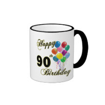 Happy 90th Birthday Gifts and Birthday Apparel Coffee Mugs