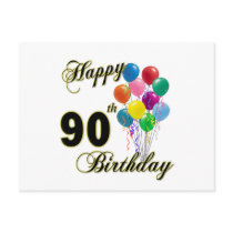 Happy 90th Birthday Gifts and Birthday Apparel Postcard